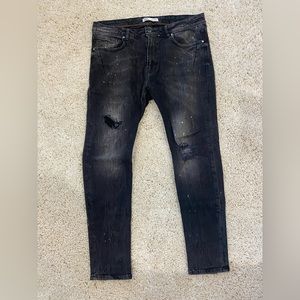Zara Distressed Dark Jeans